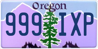 OR license plate 999IXP