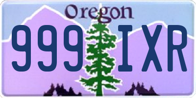 OR license plate 999IXR