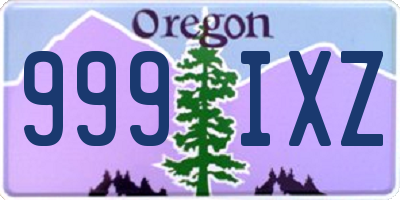 OR license plate 999IXZ