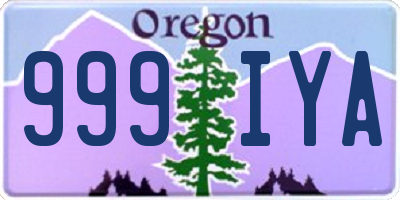 OR license plate 999IYA