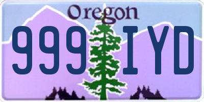 OR license plate 999IYD