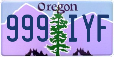 OR license plate 999IYF