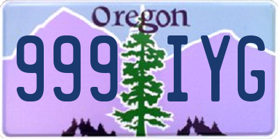 OR license plate 999IYG