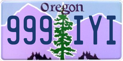 OR license plate 999IYI