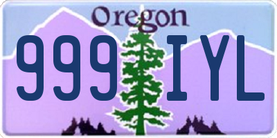 OR license plate 999IYL