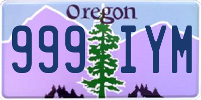 OR license plate 999IYM