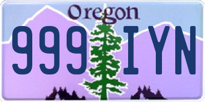 OR license plate 999IYN
