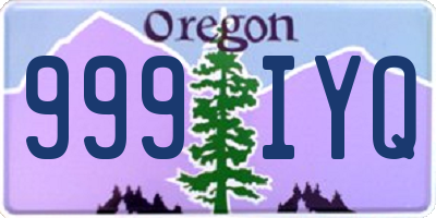 OR license plate 999IYQ