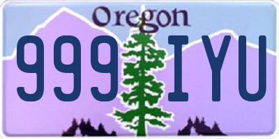 OR license plate 999IYU