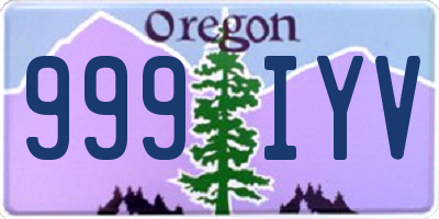OR license plate 999IYV