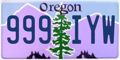 OR license plate 999IYW