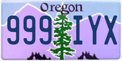 OR license plate 999IYX
