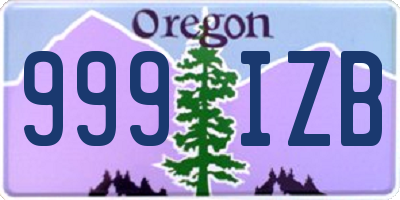 OR license plate 999IZB