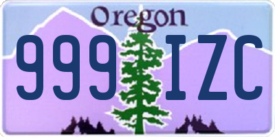 OR license plate 999IZC