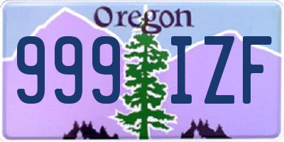 OR license plate 999IZF