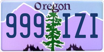 OR license plate 999IZI