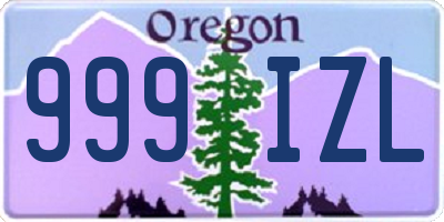 OR license plate 999IZL