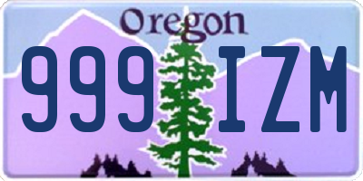 OR license plate 999IZM