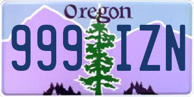 OR license plate 999IZN