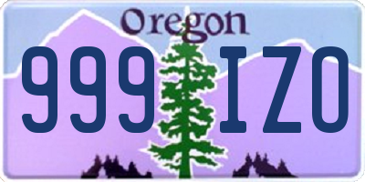 OR license plate 999IZO