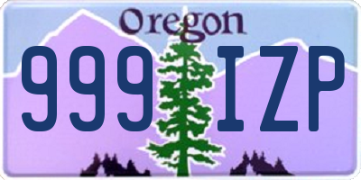 OR license plate 999IZP