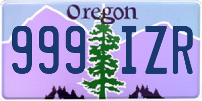 OR license plate 999IZR