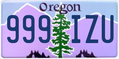 OR license plate 999IZU