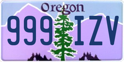 OR license plate 999IZV