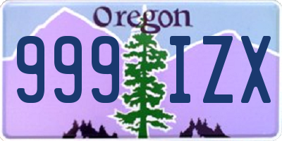 OR license plate 999IZX