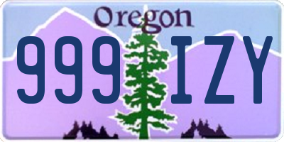 OR license plate 999IZY
