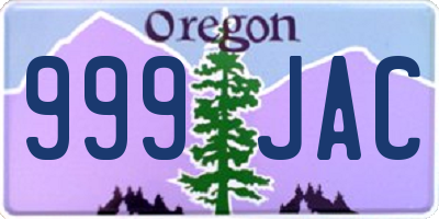 OR license plate 999JAC