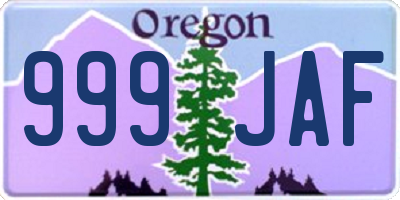 OR license plate 999JAF