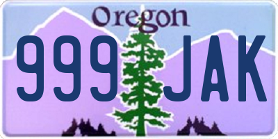 OR license plate 999JAK