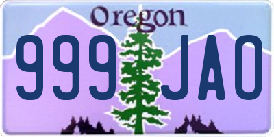 OR license plate 999JAO