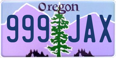 OR license plate 999JAX