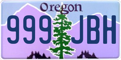 OR license plate 999JBH