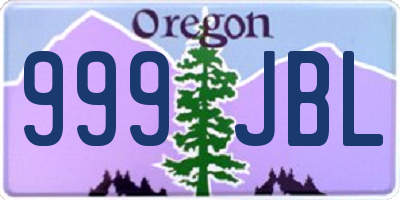 OR license plate 999JBL