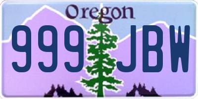 OR license plate 999JBW