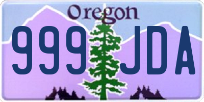 OR license plate 999JDA