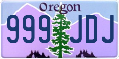 OR license plate 999JDJ