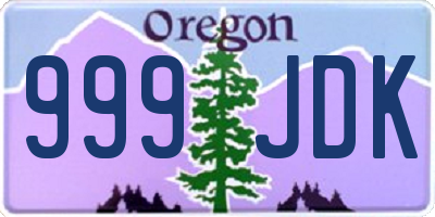 OR license plate 999JDK