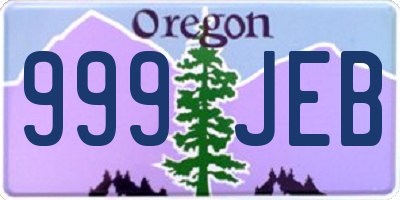 OR license plate 999JEB