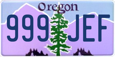 OR license plate 999JEF