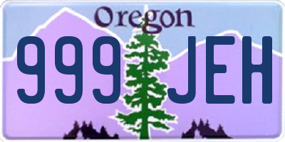 OR license plate 999JEH