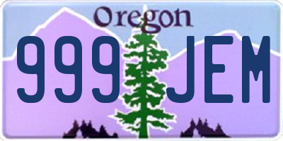 OR license plate 999JEM