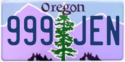 OR license plate 999JEN