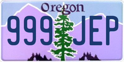 OR license plate 999JEP