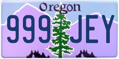 OR license plate 999JEY