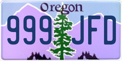 OR license plate 999JFD