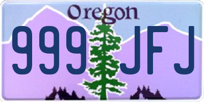 OR license plate 999JFJ